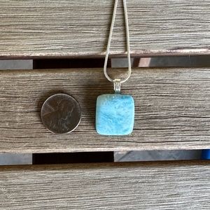 Larimar pendant with sterling silver chain